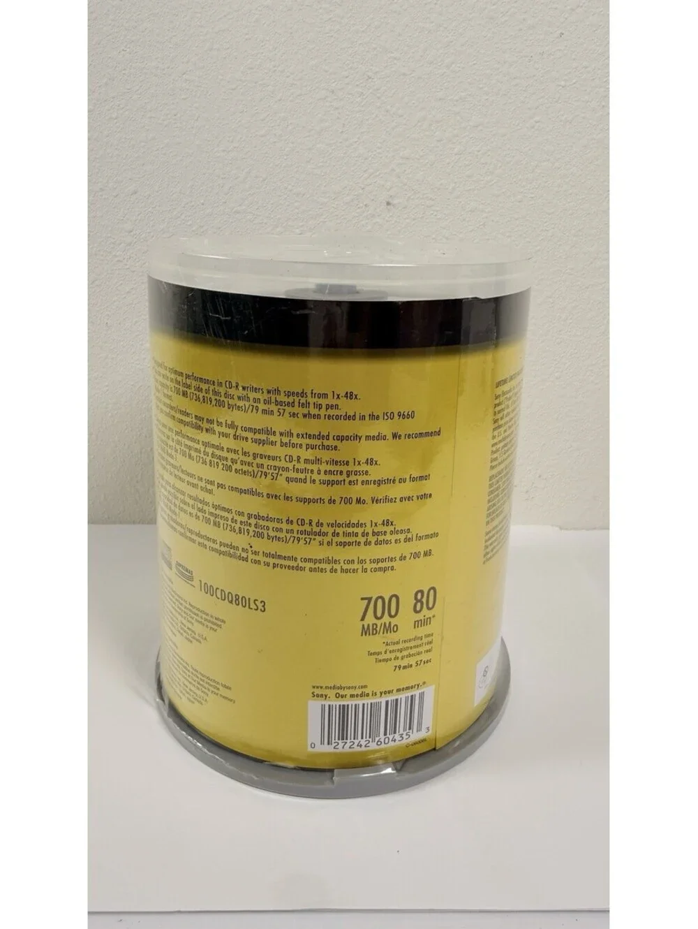 Sony CD R 100 Pack Sealed Blank Recordable Discs 700MB 80 Min High Speed